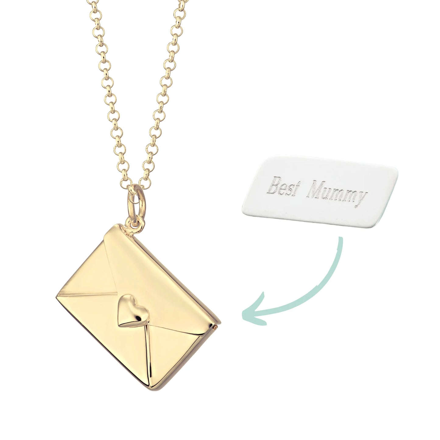 Envelope Necklace with Custom Message