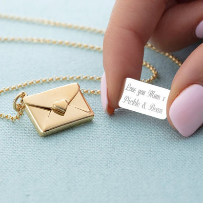 Envelope Necklace with Custom Message