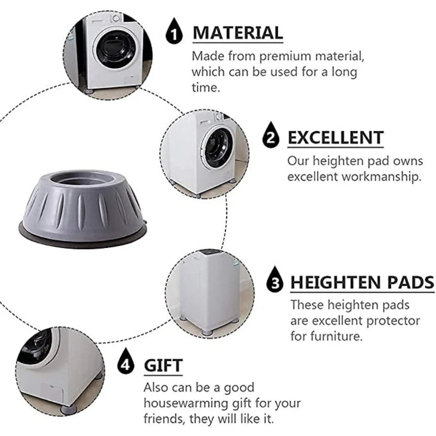 3 Sets Of 4 Pcs of Anti Vibration Pads with Suction Cup for Washer Dryer, Refrigerator, Sofa, Table....